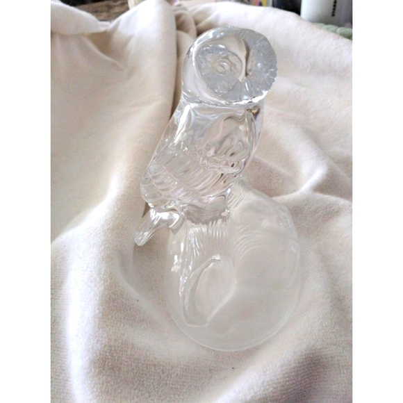 3 pc OWL Crystal D’Arques Figurine Sitting on log 2 CRYSTAL Candle Sticks BUNDLE - Picture 6 of 13